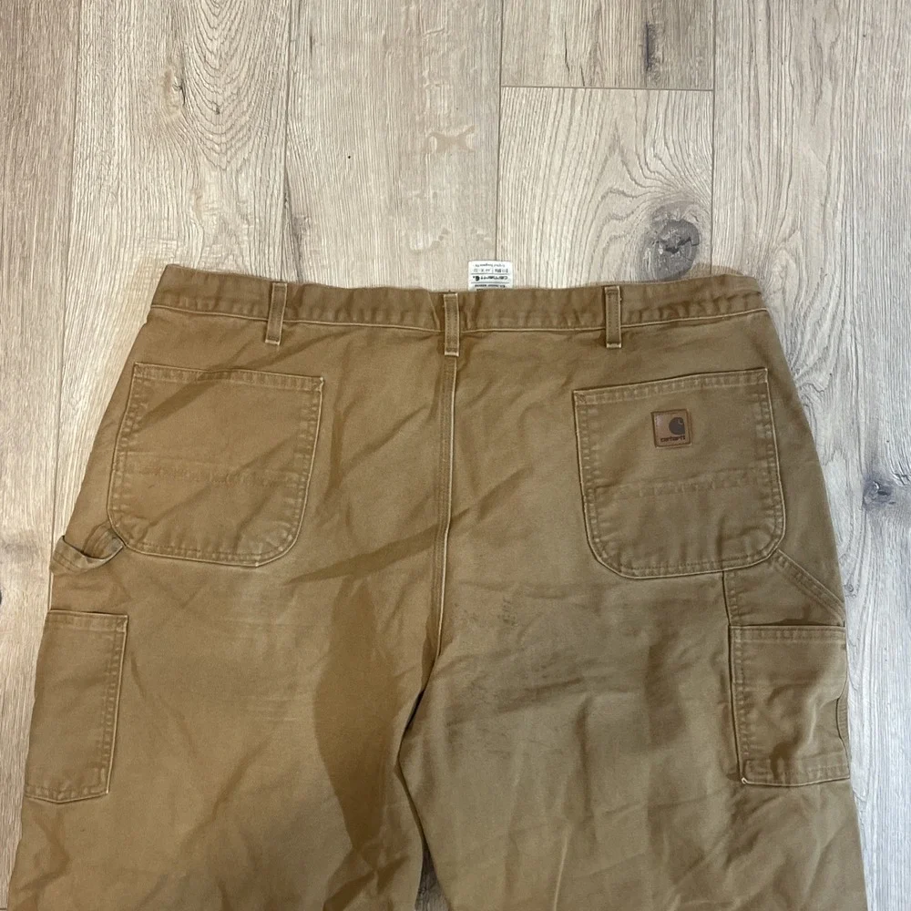 Carhartt  B11 Dungaree Fit Carpenter Canvas Pants Mens 44x32 Brown Distressed